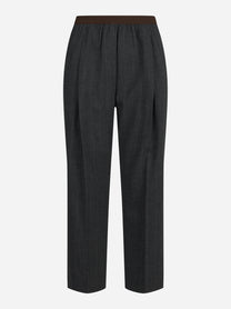 Pantaloni con vita elasticizzata grigi - vista frontale