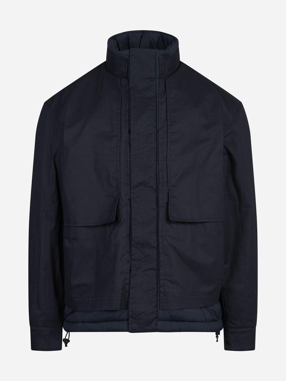Giacca tecnica con collo alto blu - vista frontale