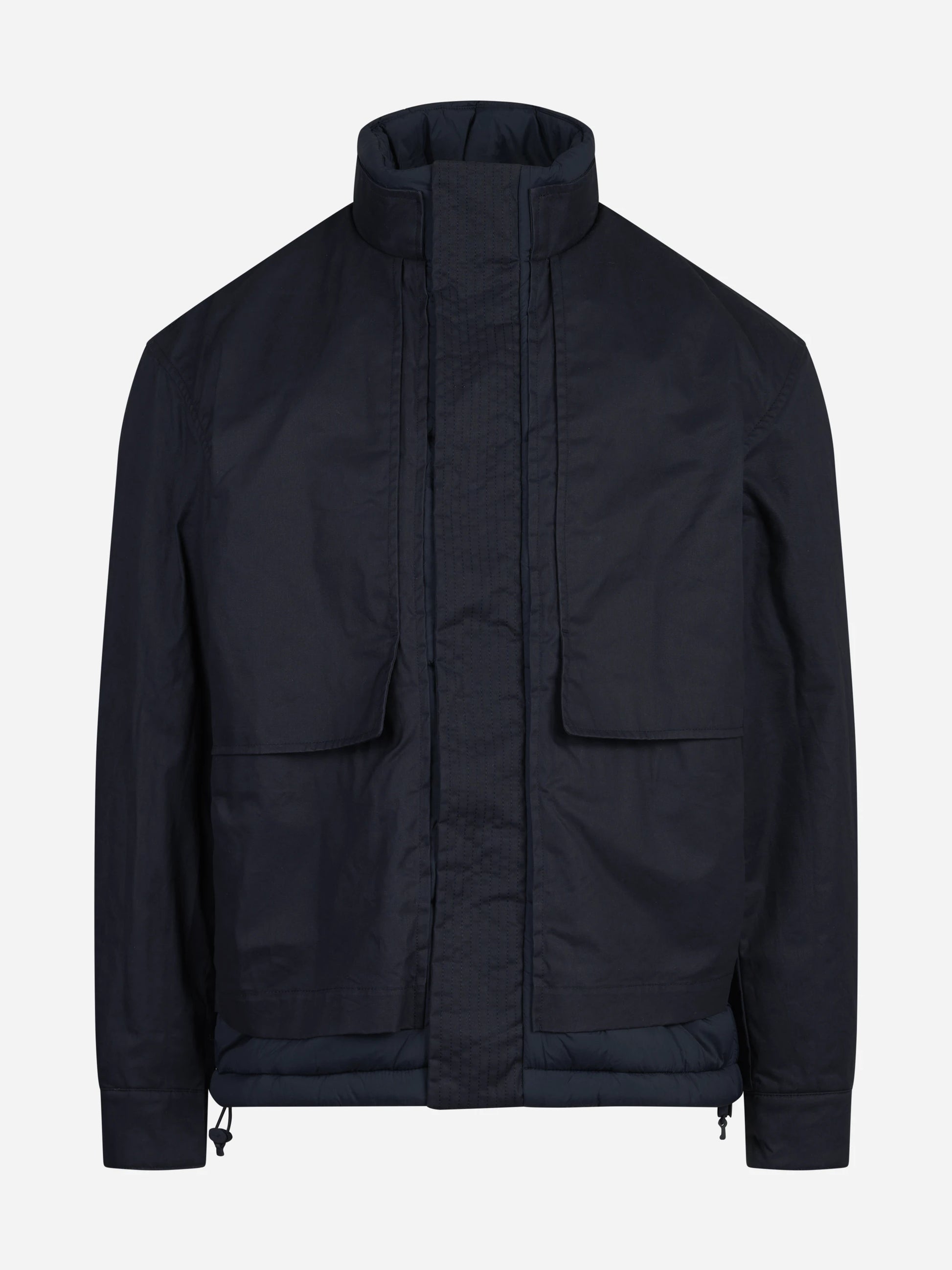 Giacca tecnica con collo alto blu - vista frontale