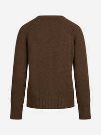 Maglia in cashmere con treccia marrone - dettaglio del prodotto