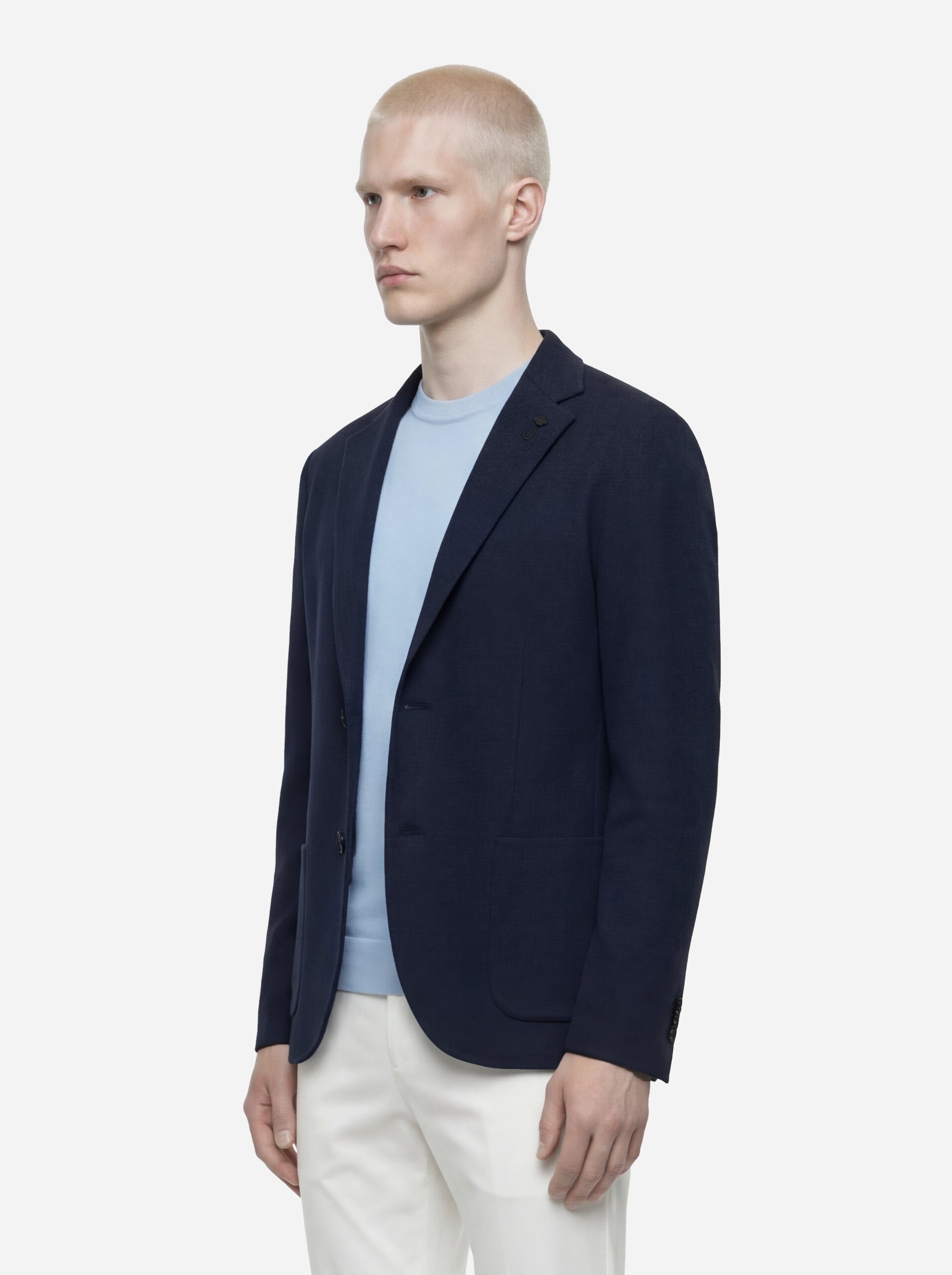 Giacca maglia blu in cotone