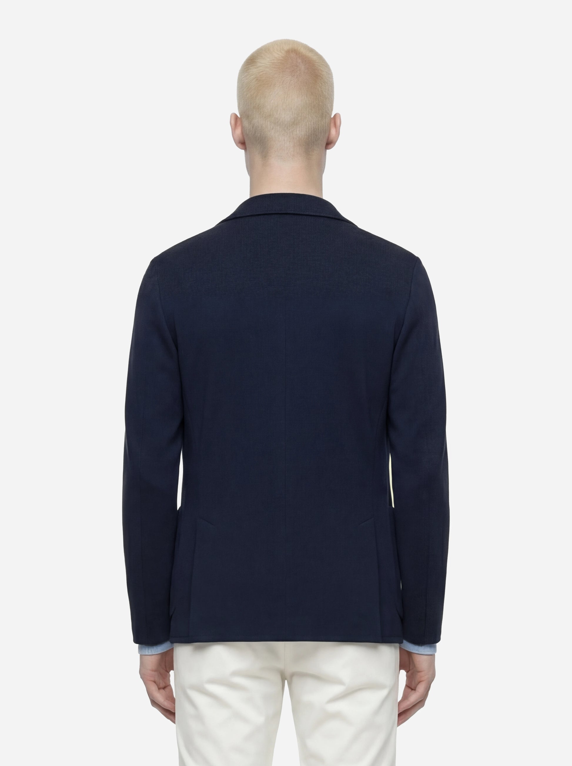 Giacca maglia blu in cotone