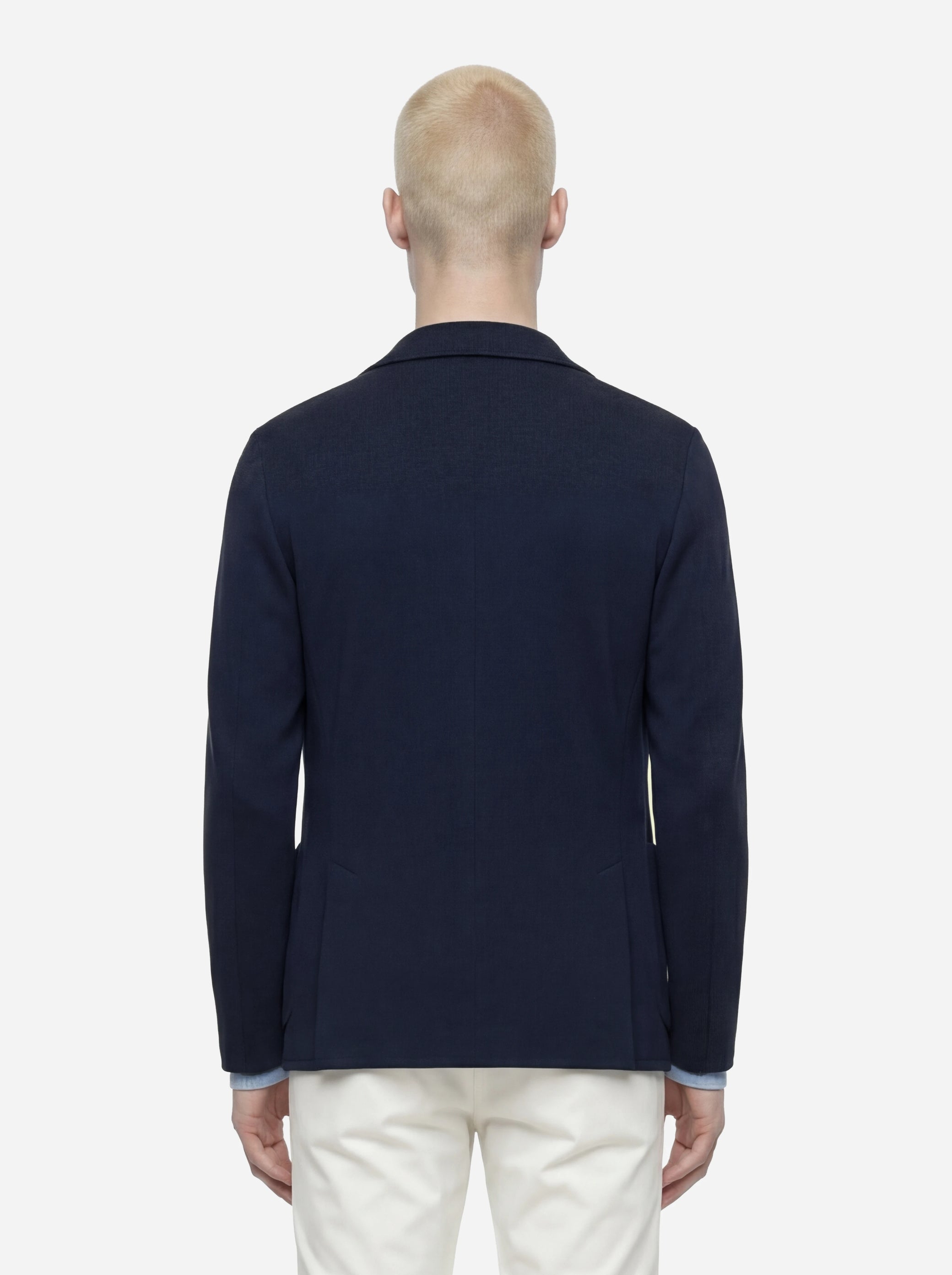 Giacca maglia blu in cotone