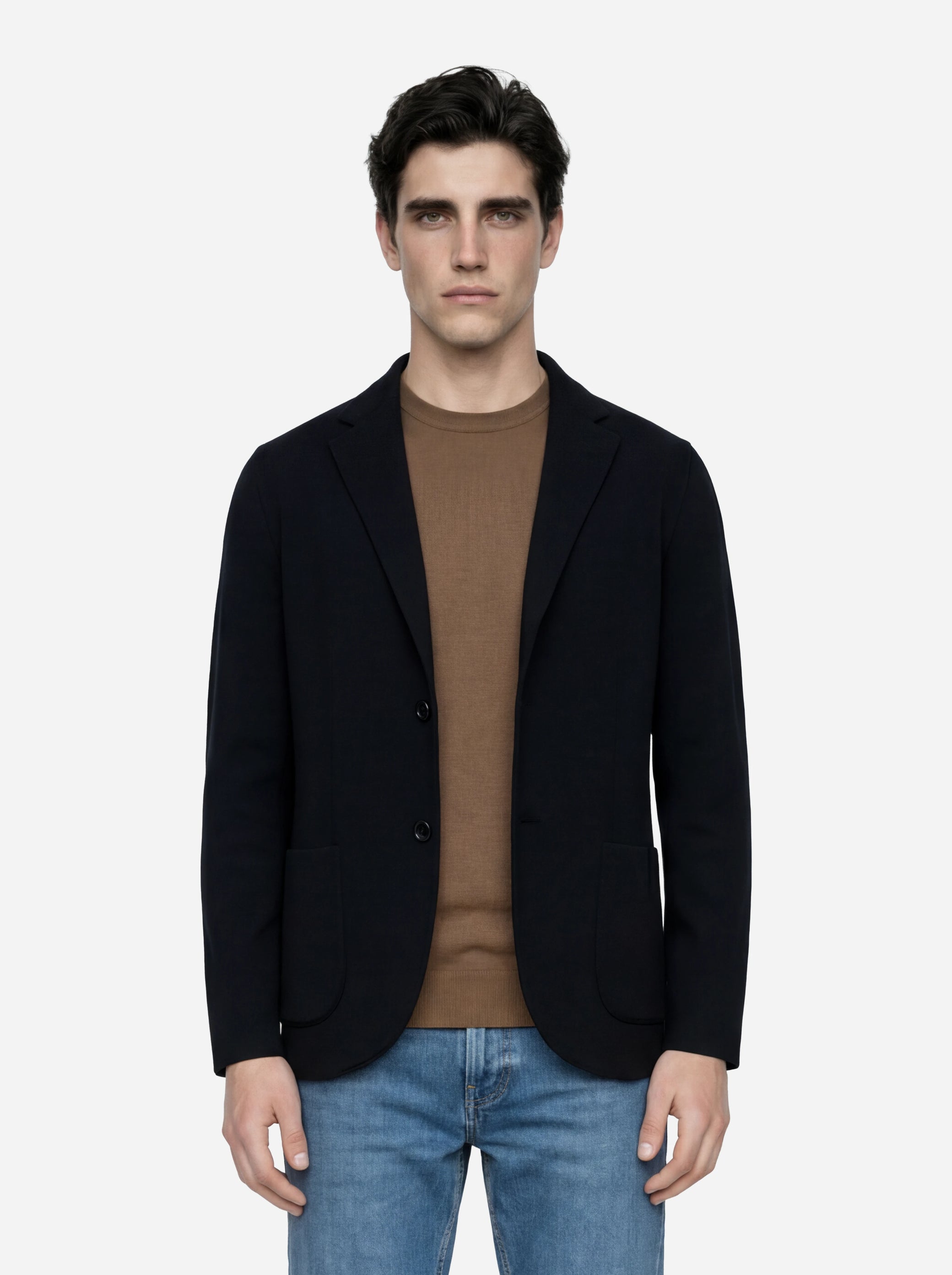 Giacca maglia nera in cotone