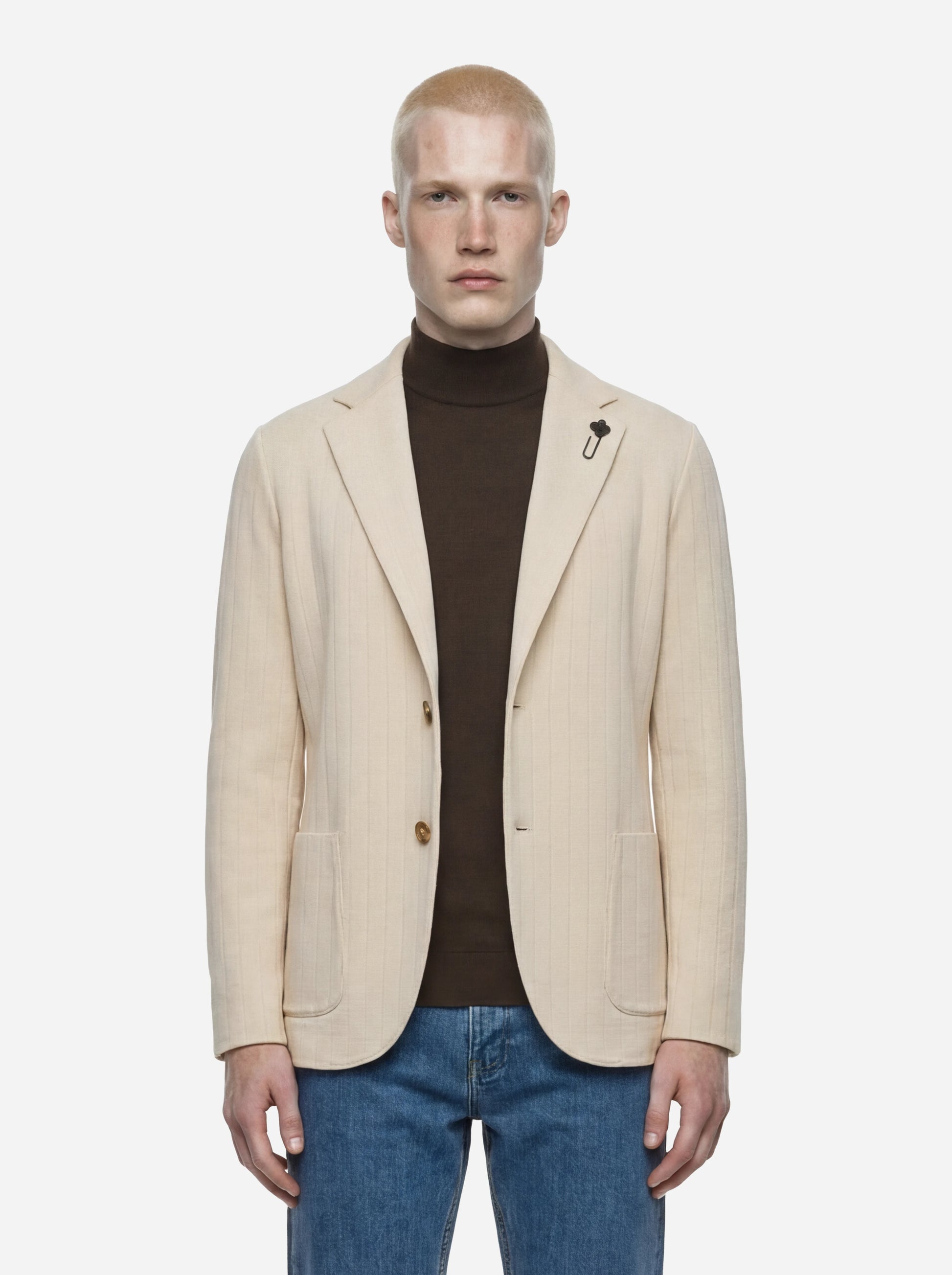 Giacca Maglia in cotone beige