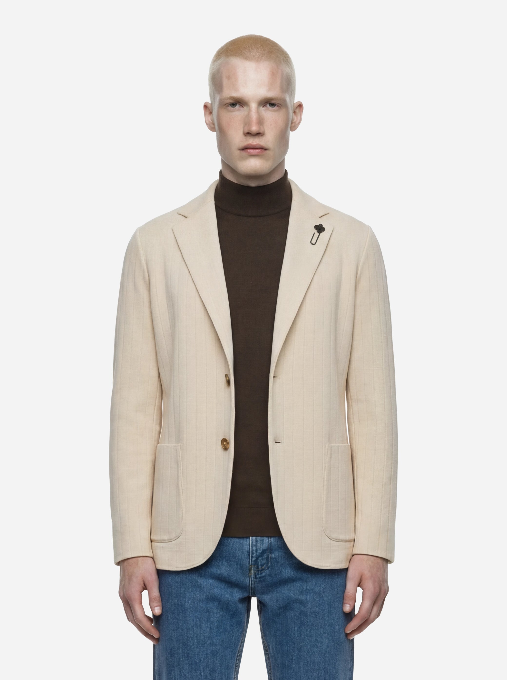 Giacca Maglia in cotone beige