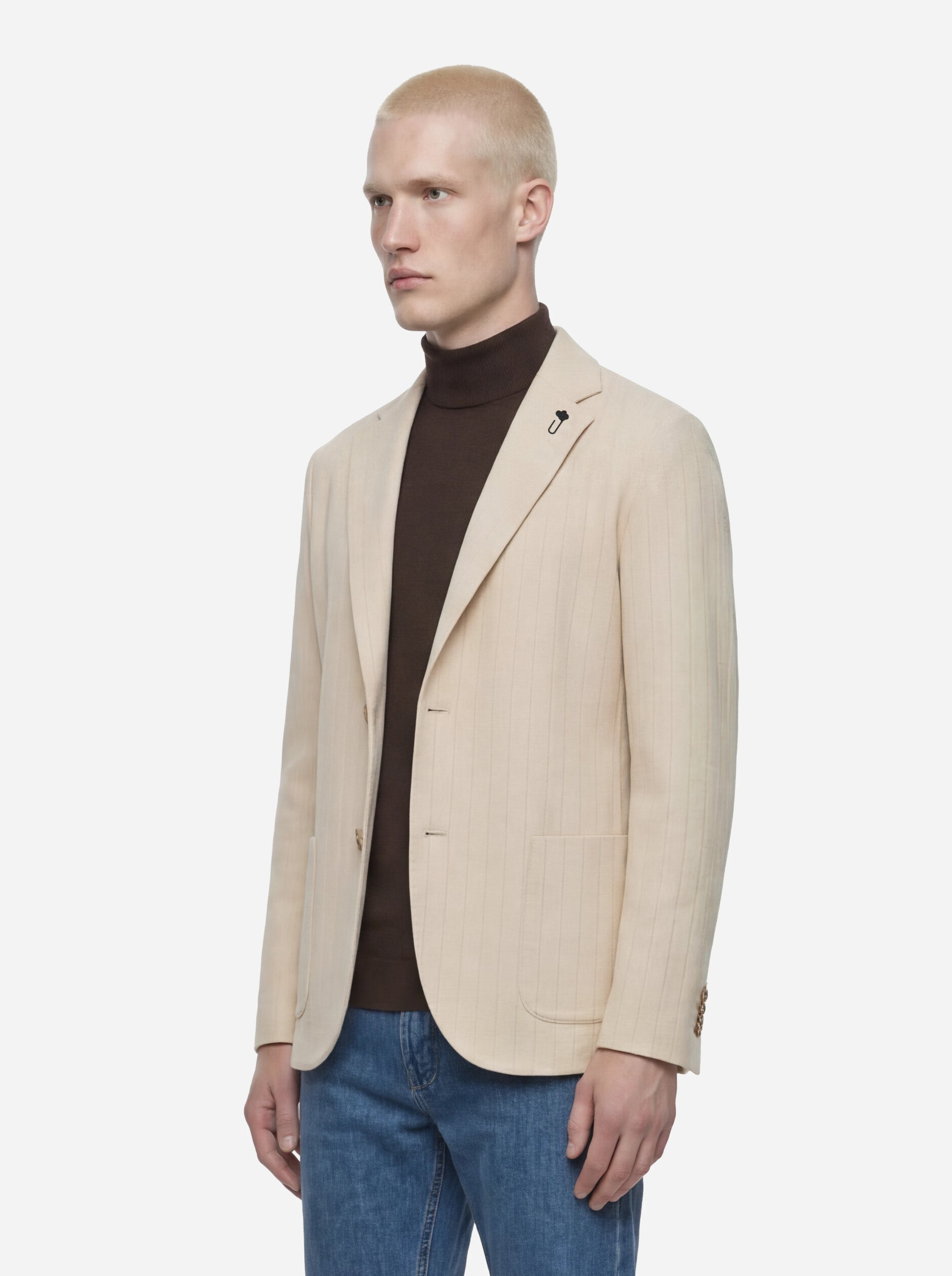 Giacca Maglia in cotone beige