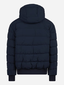 Piumino reversibile Niko in lana nero e blu - dettaglio tessuto
