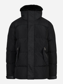 Piumino Riley con inserto in shearling nero - vista frontale