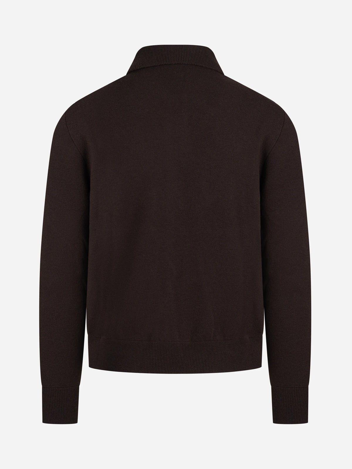Bomber double in cashmere e lana marrone - vista posteriore
