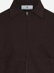 Bomber double in cashmere e lana marrone - dettaglio del prodotto