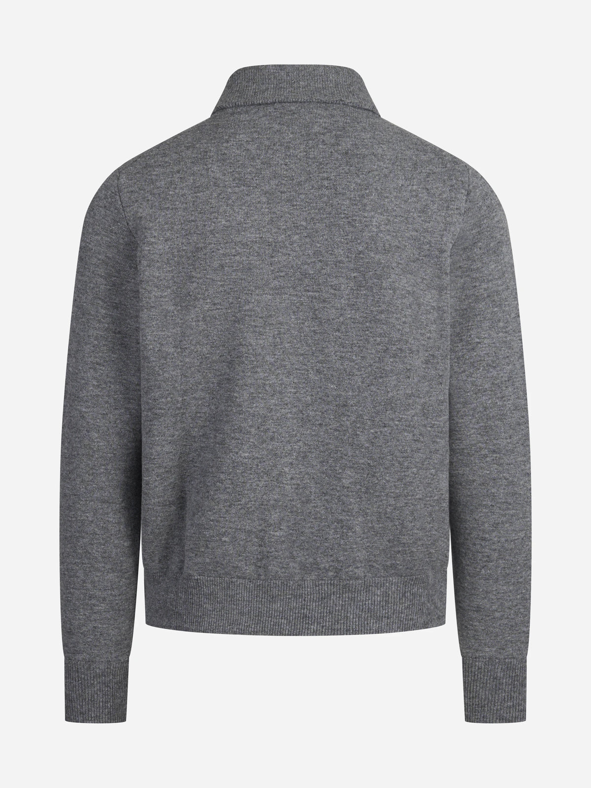 Bomber double in cashmere e lana grigio - vista posteriore