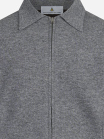 Bomber double in cashmere e lana grigio - dettaglio del prodotto