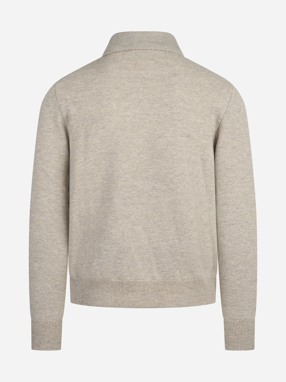 Bomber double in cashmere e lana beige - vista posteriore