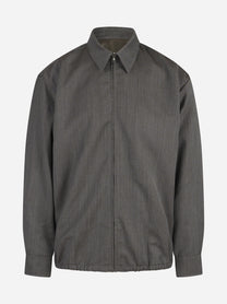 Giacca Formula con zip in lana marrone - vista frontale
