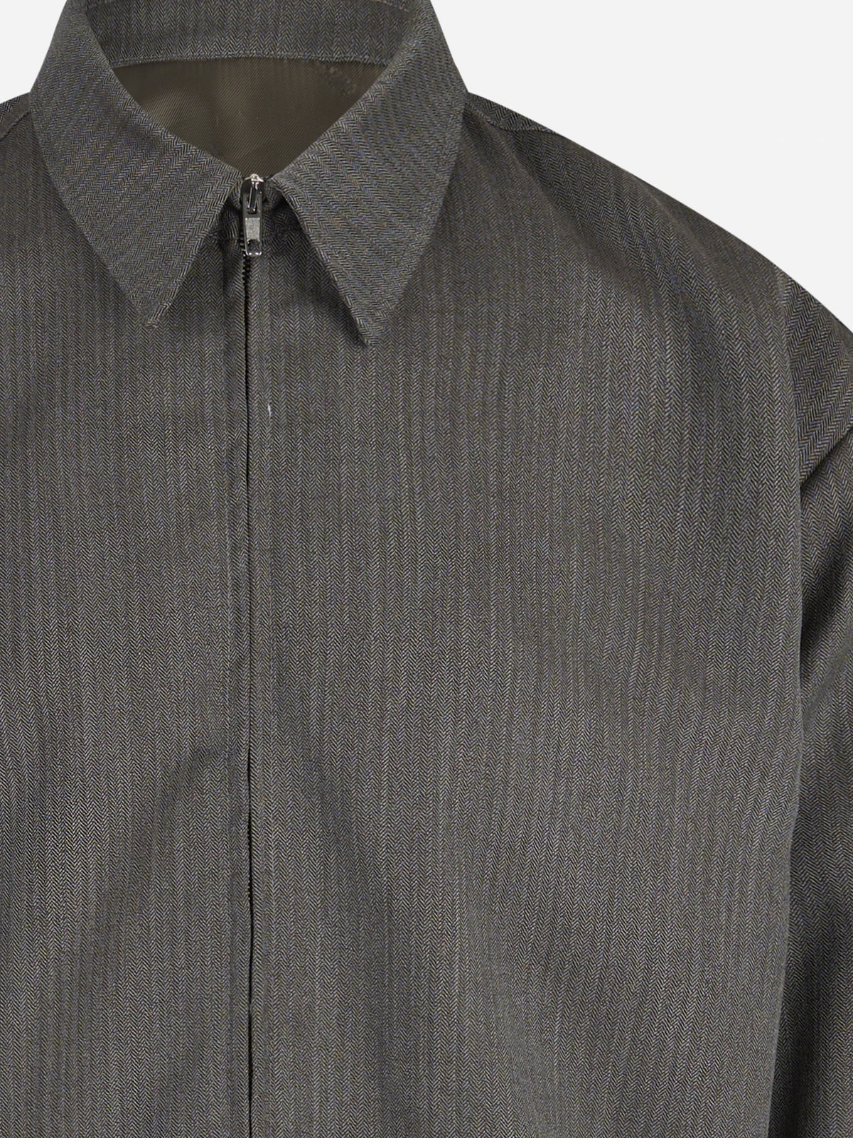 Giacca Formula con zip in lana marrone - dettaglio del capo