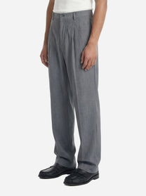Pantalone loose fit con zip laterale grigio