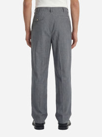 Pantalone loose fit con zip laterale grigio
