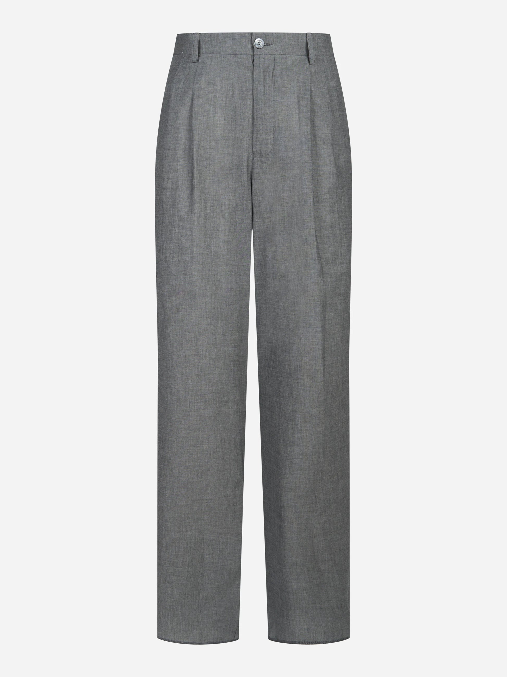 Pantalone loose fit con zip laterale grigio