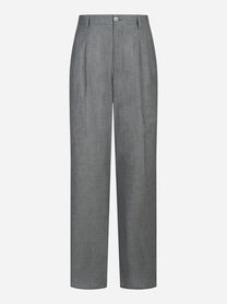Pantalone loose fit con zip laterale grigio