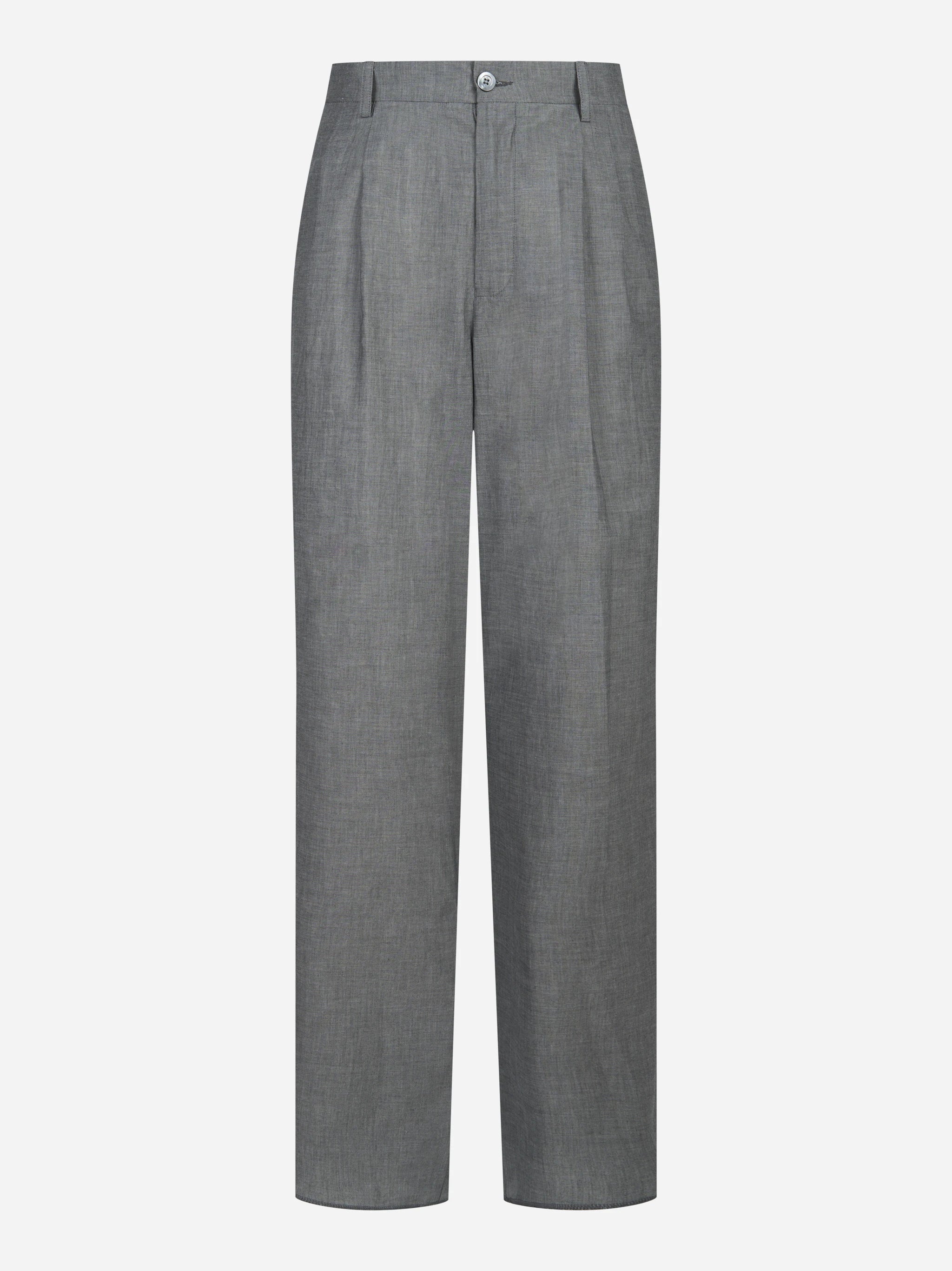 Pantalone loose fit con zip laterale grigio