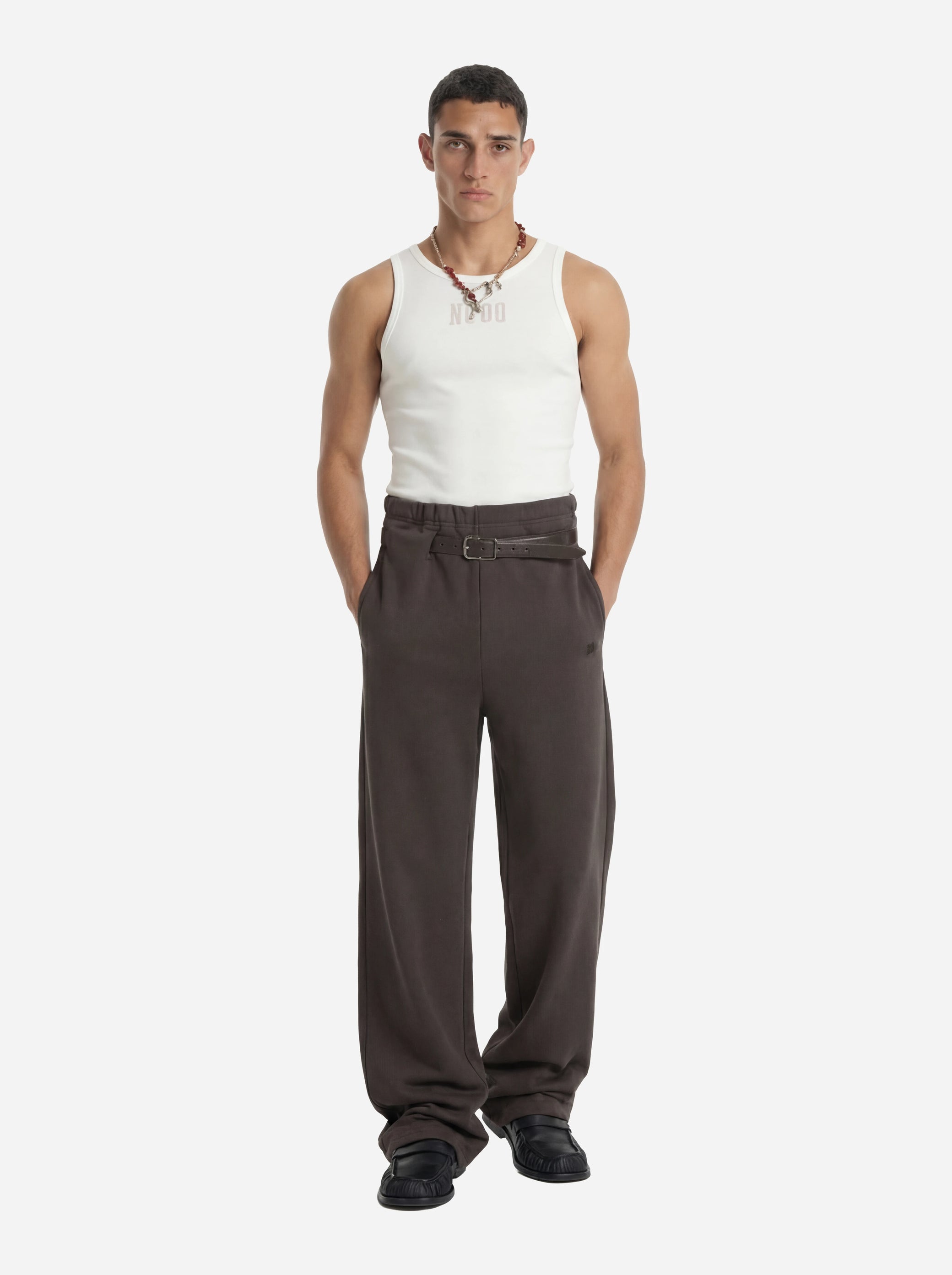 Trackpants Provincia in jersey marrone