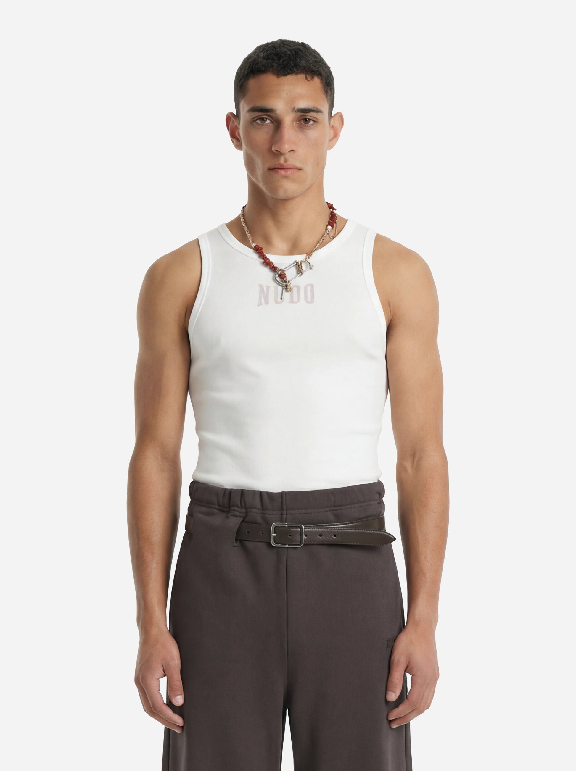 Canotta in cotone stretch bianca