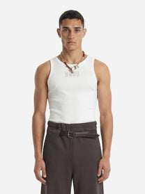 Canotta in cotone stretch bianca