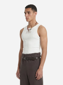 Canotta in cotone stretch bianca