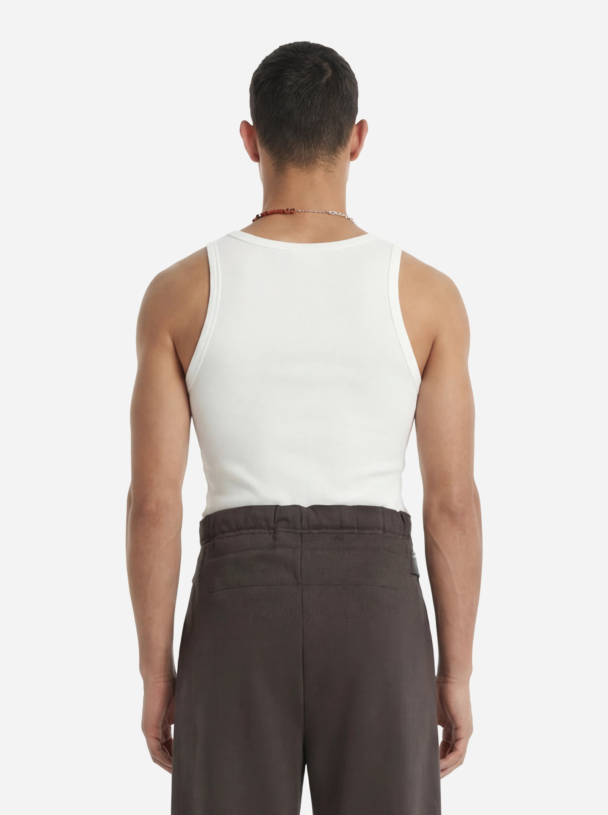 Canotta in cotone stretch bianca