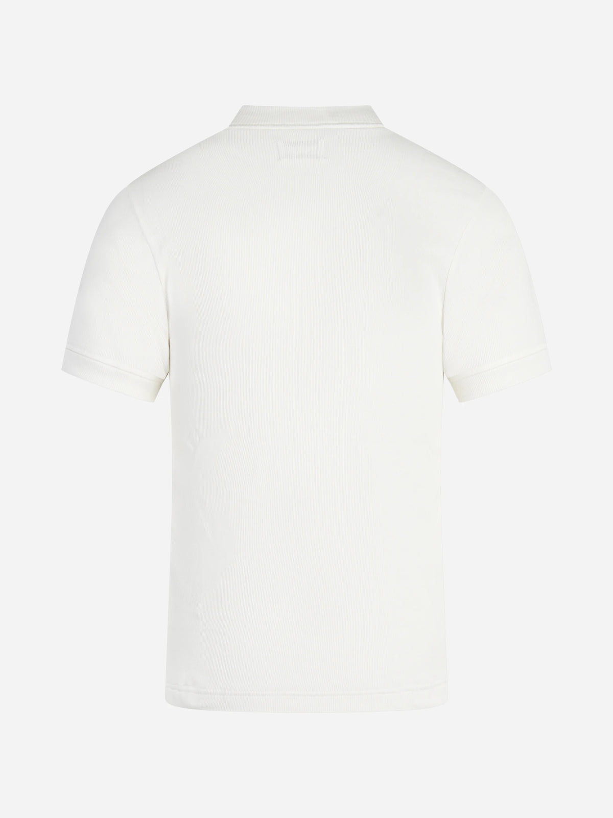 Polo Serafino in cotone stretch bianca - vista posteriore