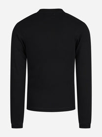 Serafino in cotone stretch nero - vista posteriore