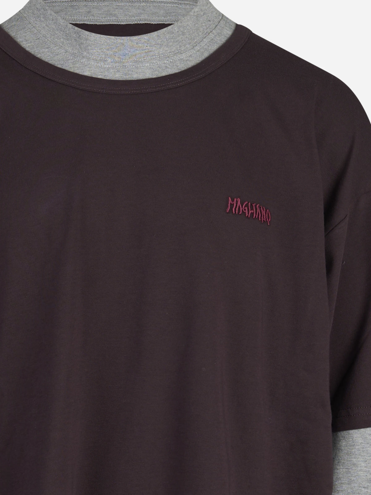 T-shirt Huge Trauma bicolore marrone - dettaglio del capo