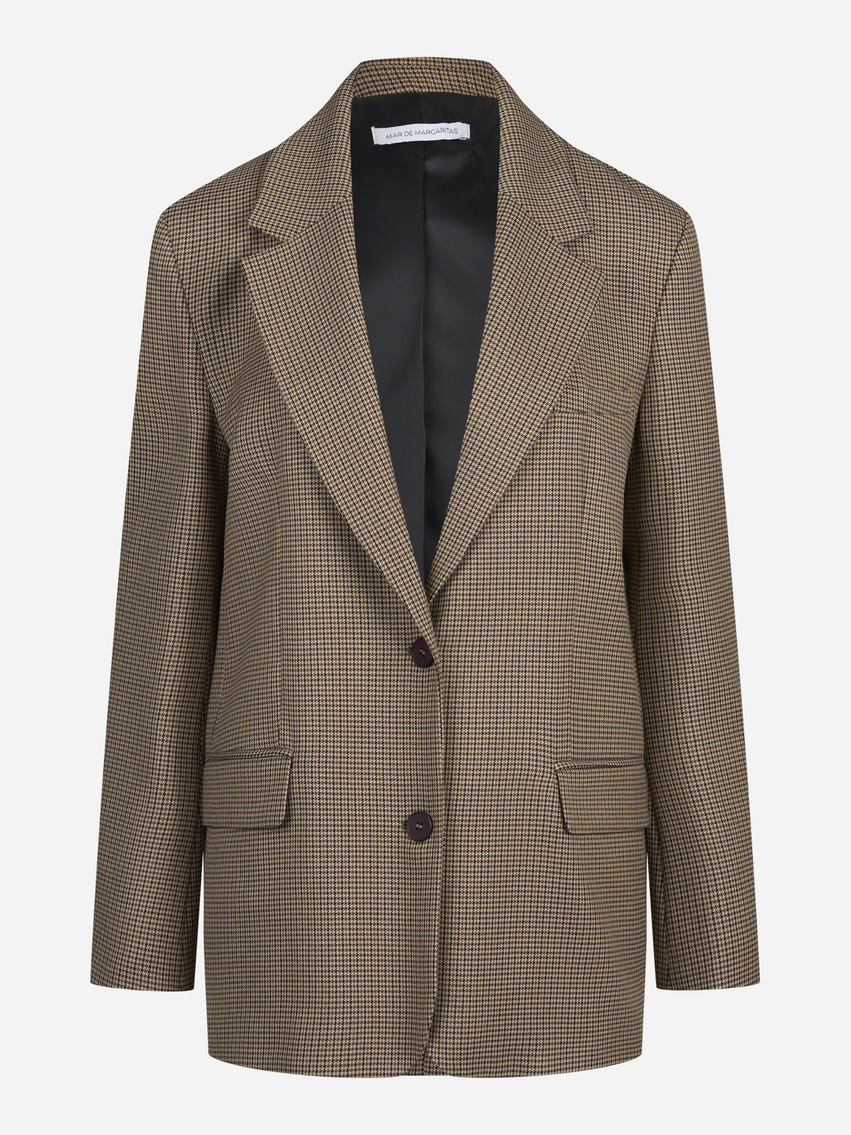 Blazer monopetto pied-de-poule marrone - vista frontale