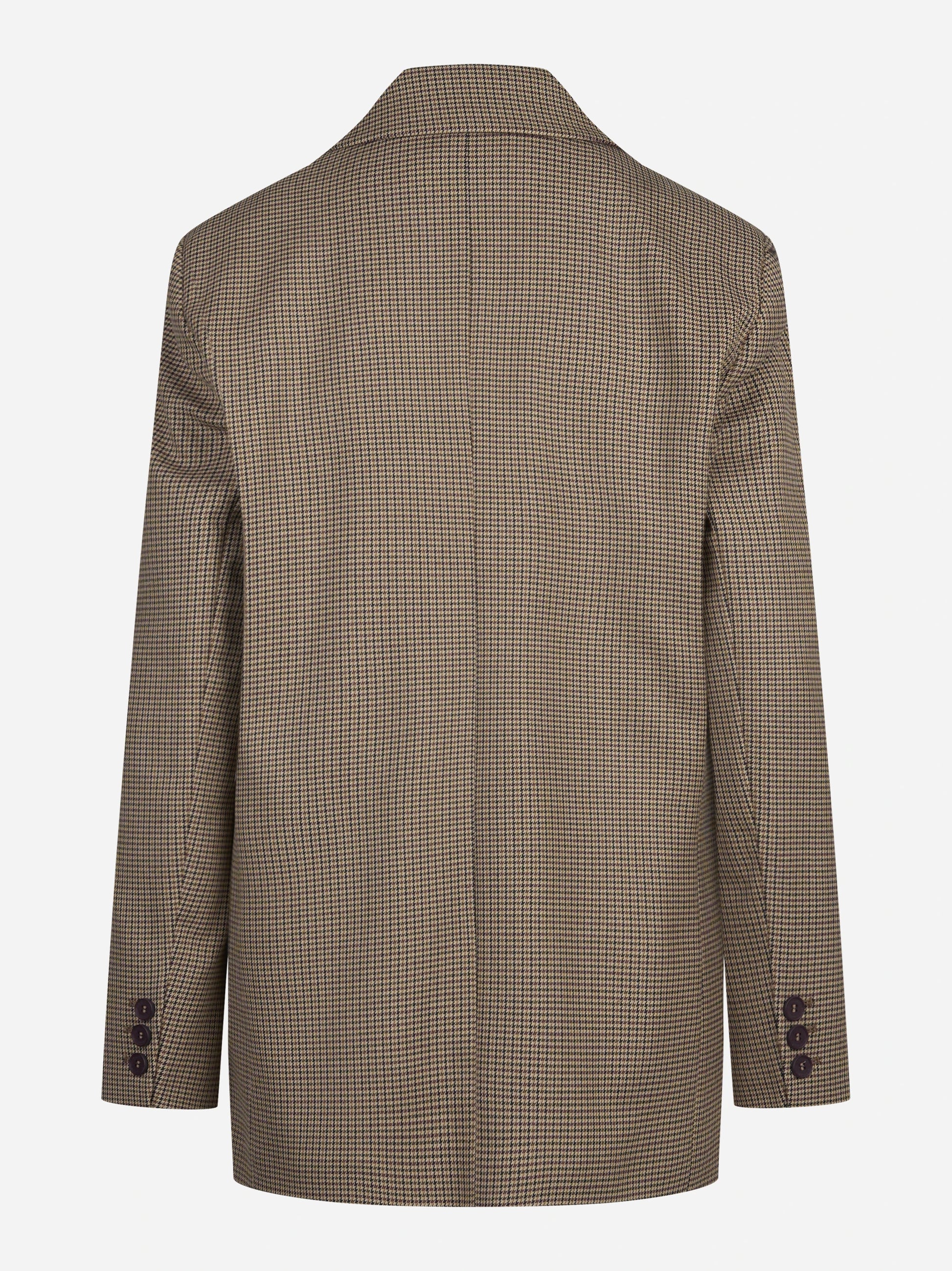 Blazer monopetto pied-de-poule marrone - vista posteriore