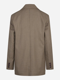 Blazer monopetto pied-de-poule marrone - vista posteriore