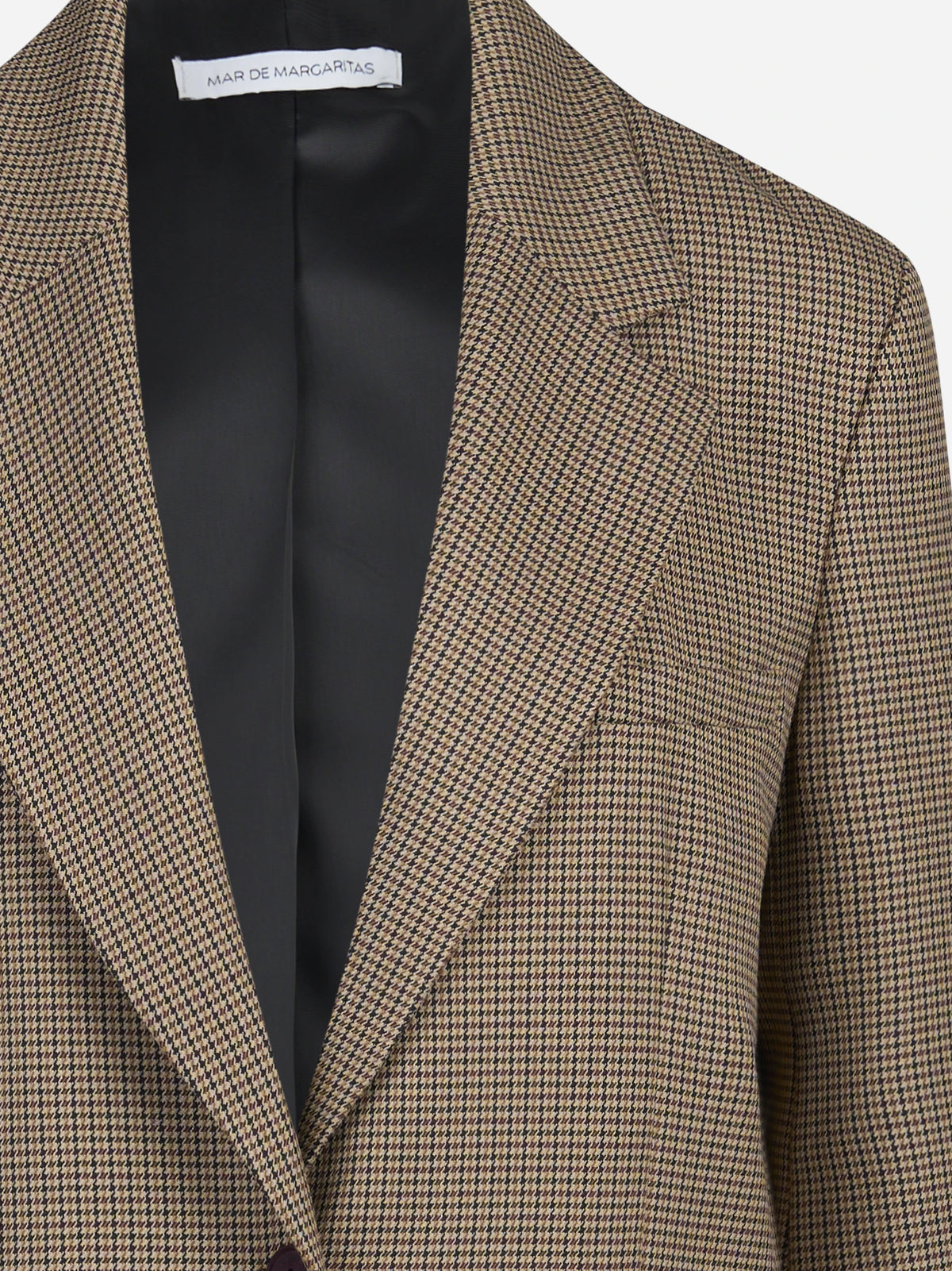 Blazer monopetto pied-de-poule marrone - dettaglio del prodotto