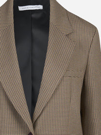 Blazer monopetto pied-de-poule marrone - dettaglio del prodotto