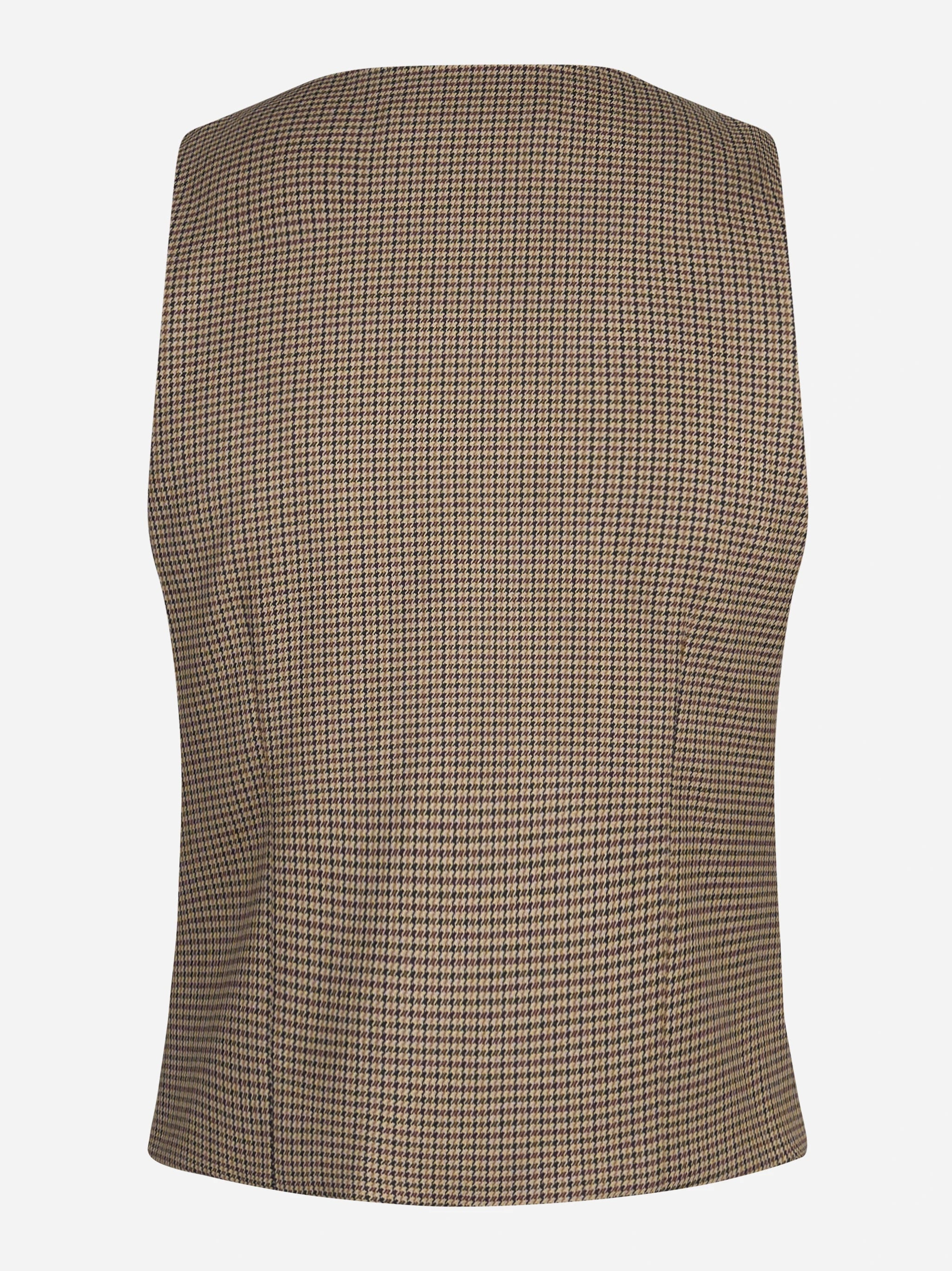 Gilet sartoriale pied-de-poule marrone - vista posteriore