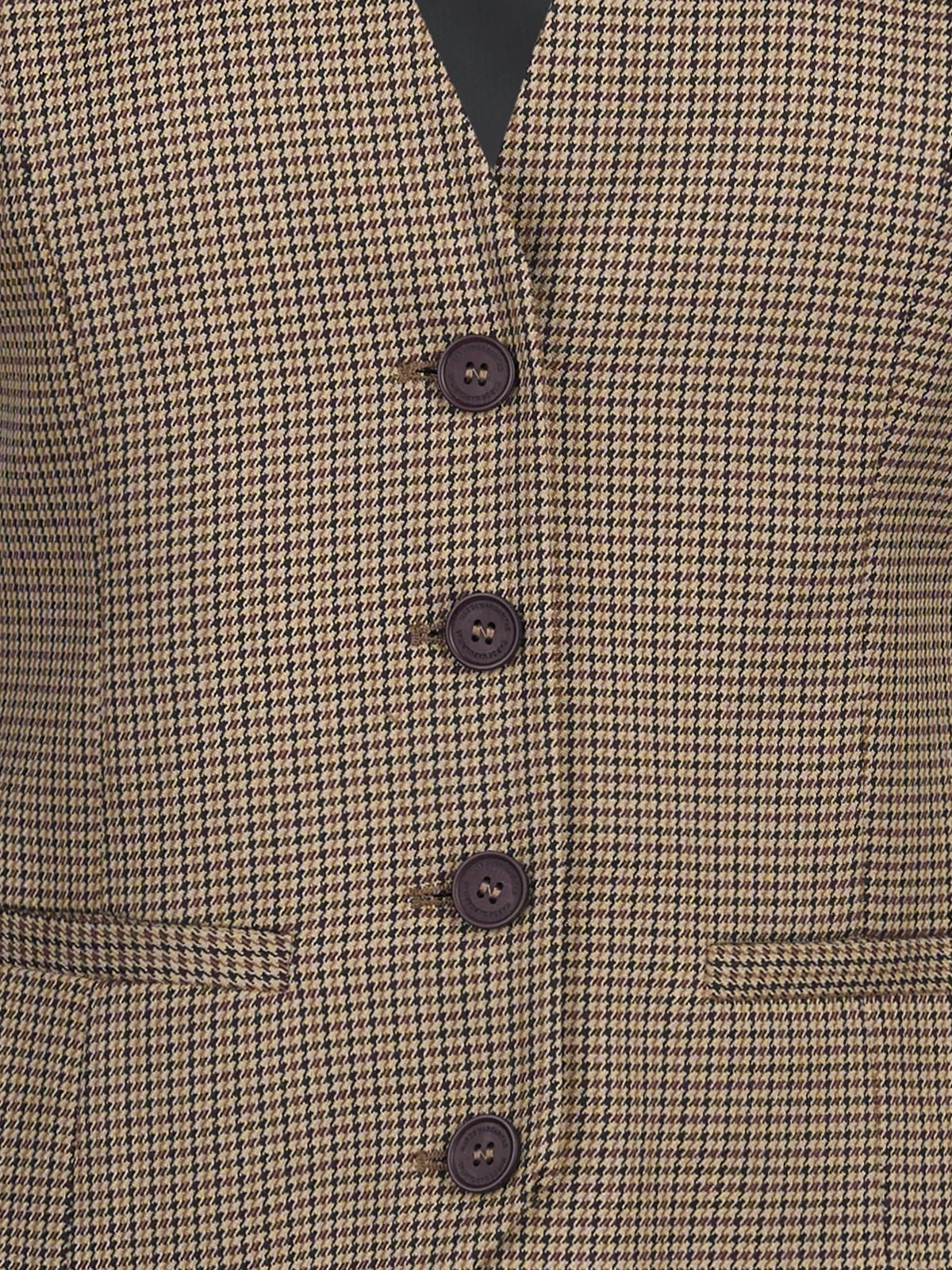 Gilet sartoriale pied-de-poule marrone - dettaglio del prodotto