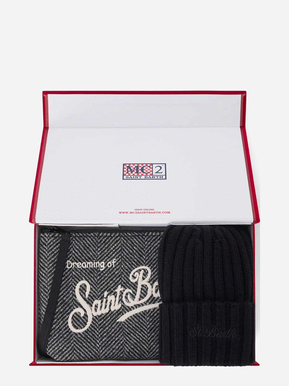 Christmas Box con berretto e pochette nera - confezione aperta