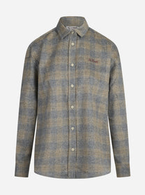 Camicia Lully Flannel a quadri beige - vista frontale