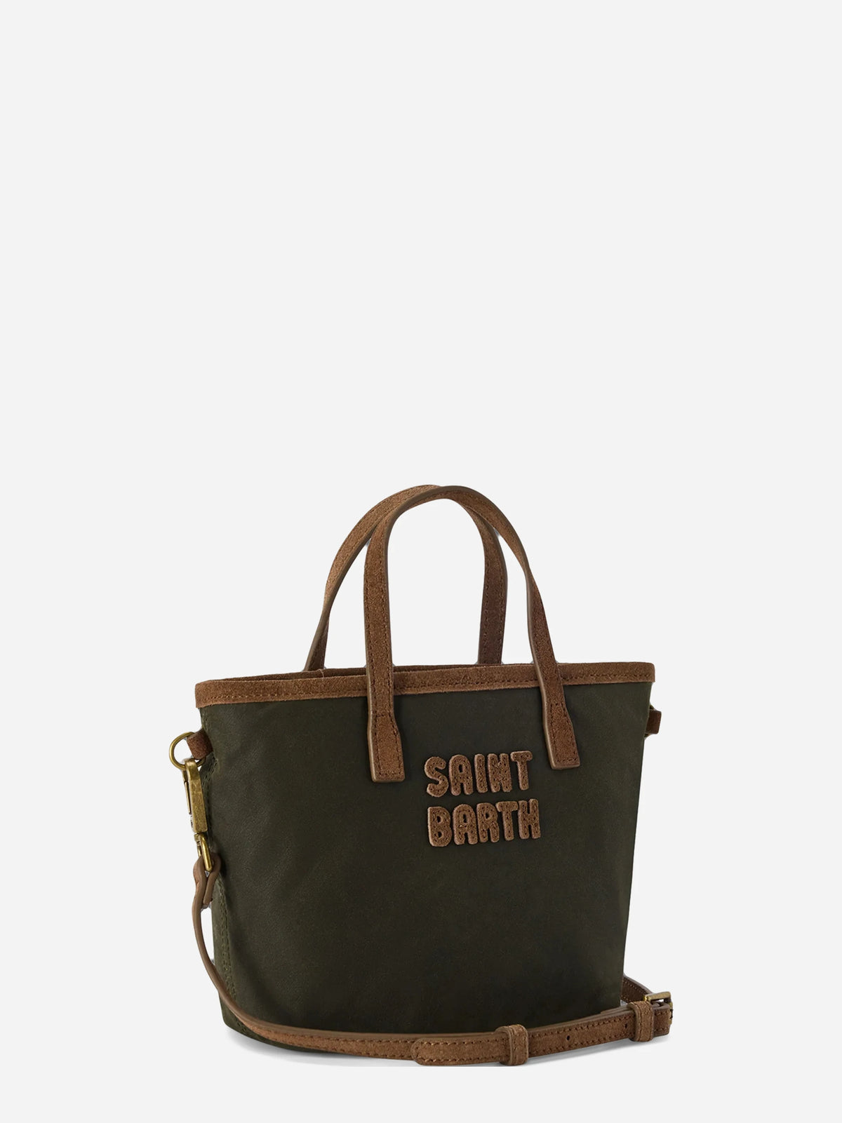 Borsa City Bag Mini Wax verde militare - vista frontale
