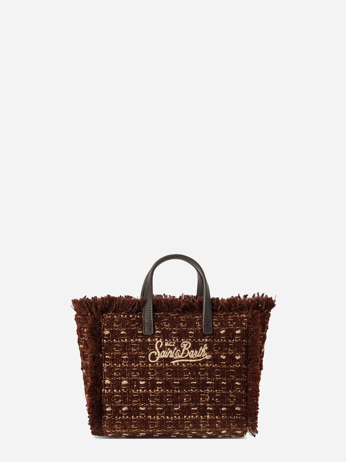 Borsa Mini Vanity Tweed marrone - vista laterale