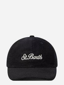 Cappello Baseball Corduroy in velluto nero - vista frontale