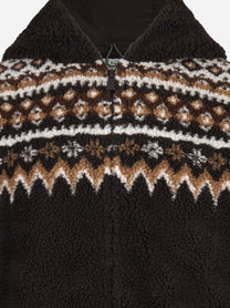 Felpa Keystone Hoodie in pile con motivi geometrici marrone MC2 SAINT BARTH - dettaglio