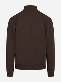 Felpa Kenneth Raw con mezza zip marrone - vista posteriore
