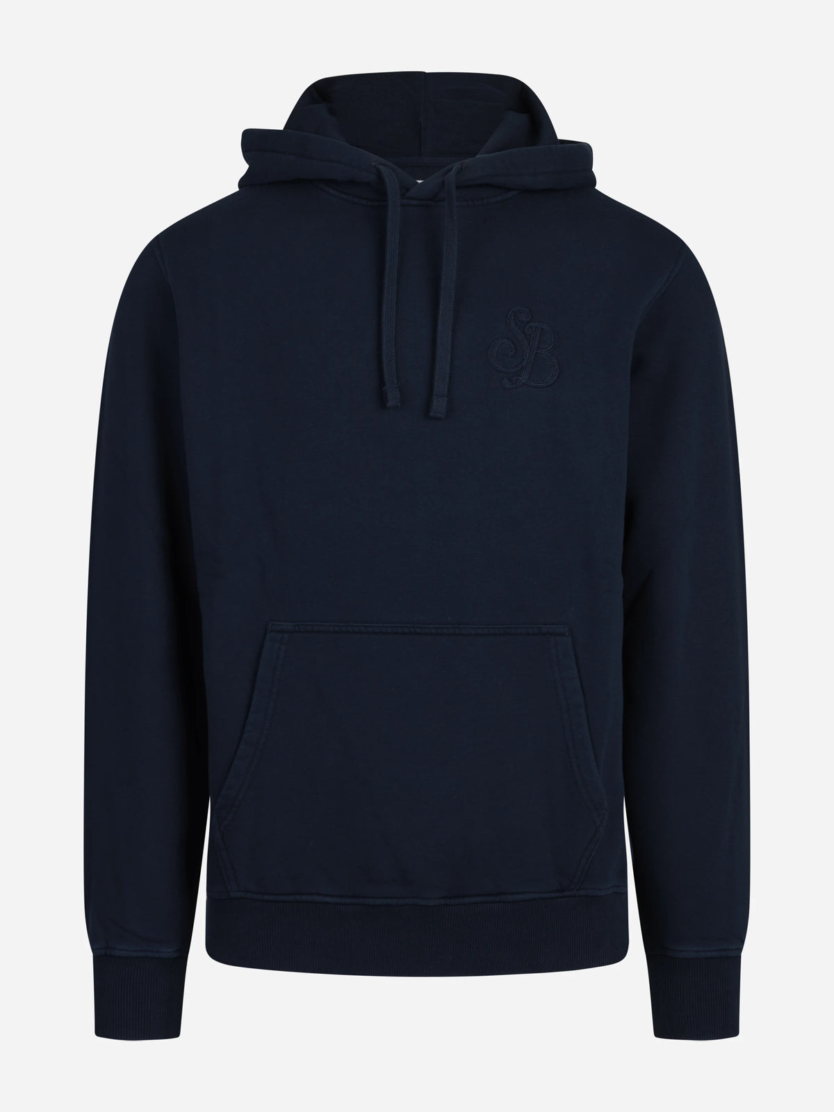 Felpa Tribeca Raw con cappuccio blu - vista frontale