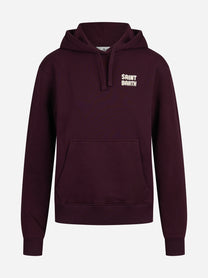 Felpa Virginia con cappuccio bordeaux - vista frontale