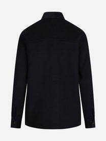 Overshirt Chantel Double in lana blu - vista posteriore